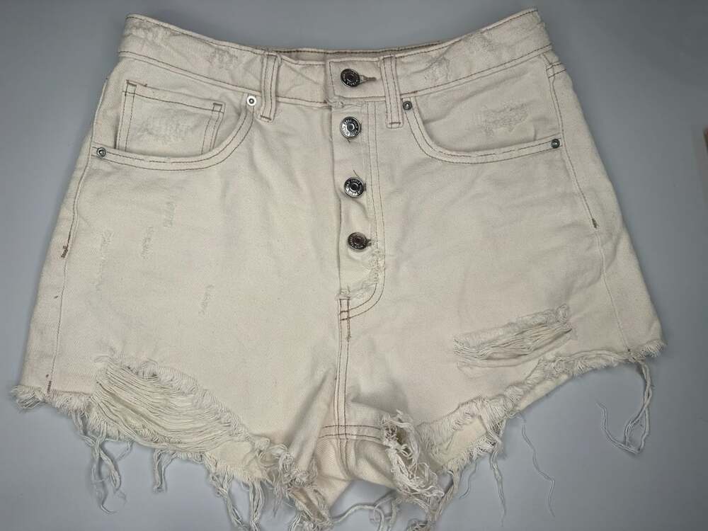 Wild Fable Highest Rise Cutoff Off-White Denim Jean Shorts Size 4